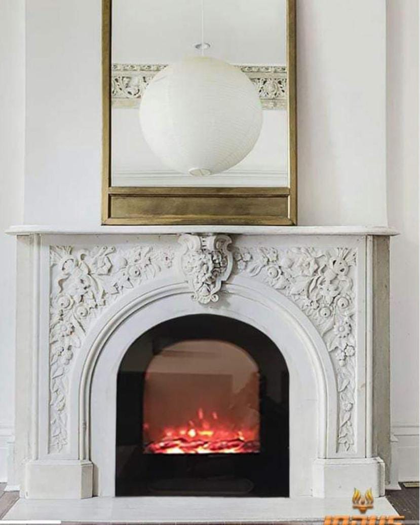 Beautiful designed stone fireplace
